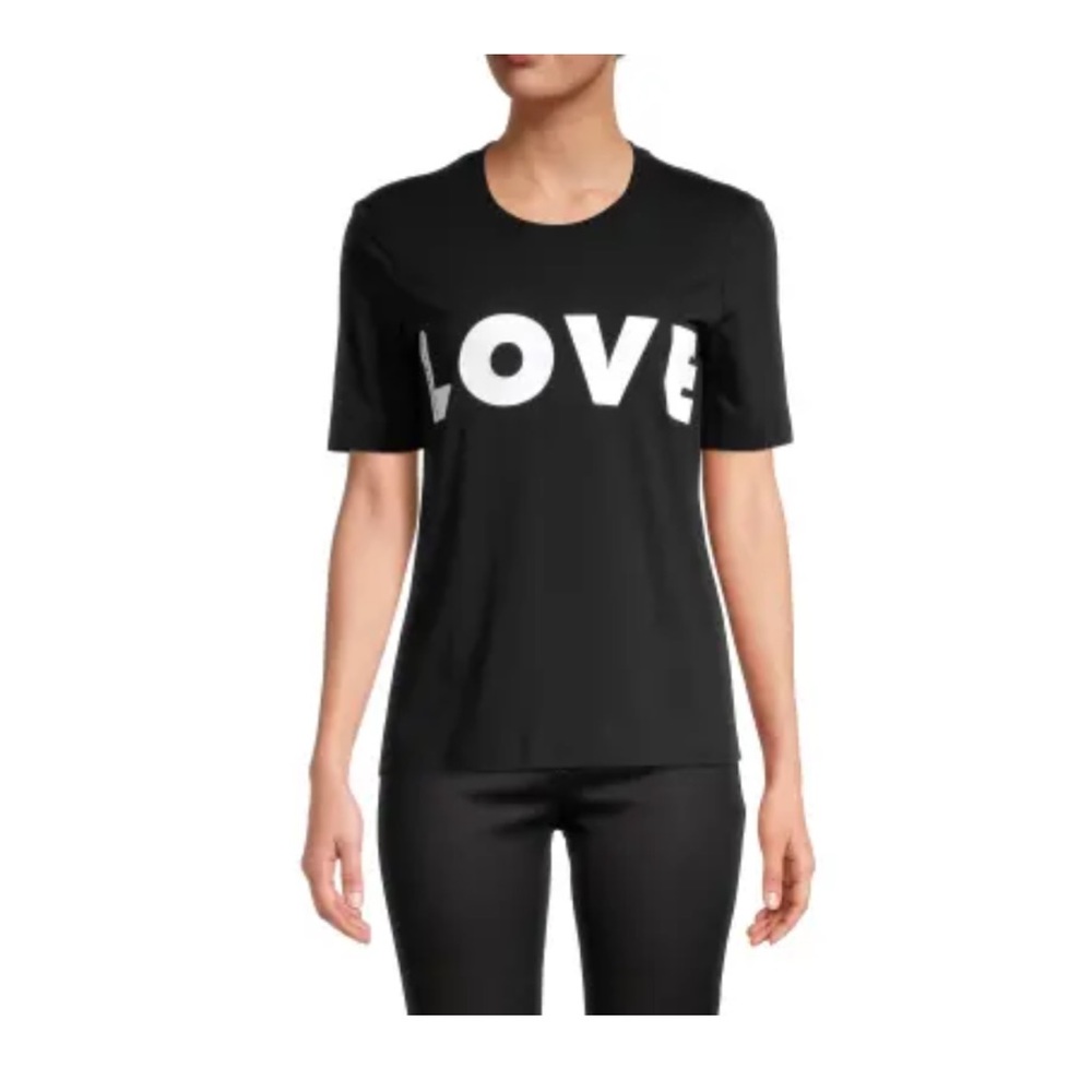 Love Moschino Black LOVE Short Sleeve Tee Shirt Size 8 tshirt (Medium)